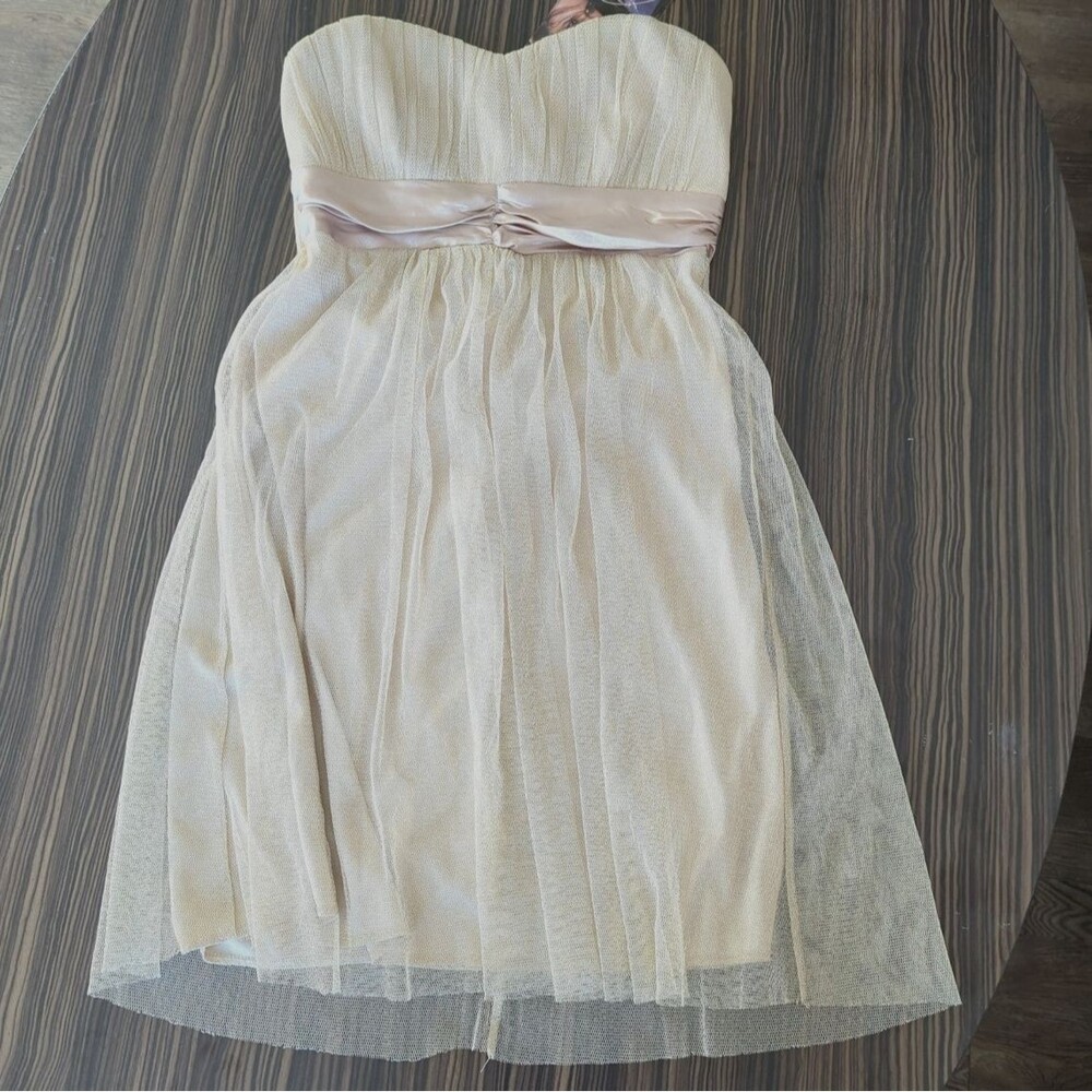Coquette Strapless Babydoll Mini Dress Soft Girl Cottagecore NEW Size Small‎